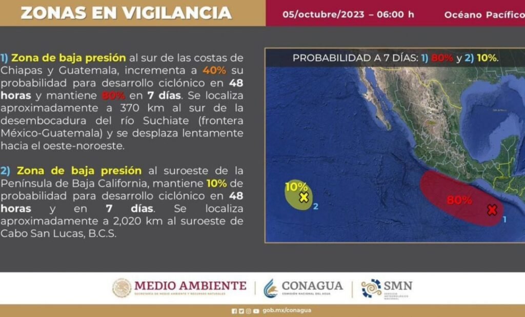 Monitorean zona de baja presión que podría provocar lluvias El Sol de